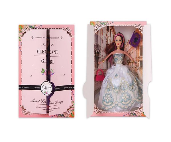 Elegantna lutka u bijeloj haljini sa dodacima 30cm