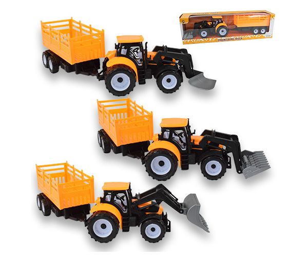 Engineering Truck: Bager traktor radni stroj sa dvoosovinskom prikolicom 45 cm