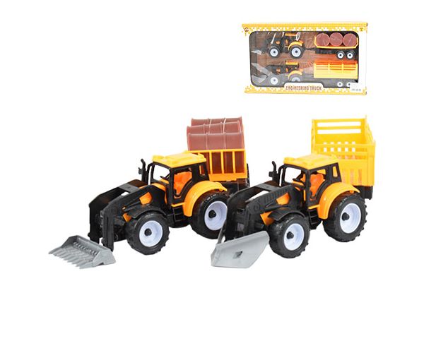 Engineering Truck: Traktor set sa prikolicom i bačvama za ulje 28cm