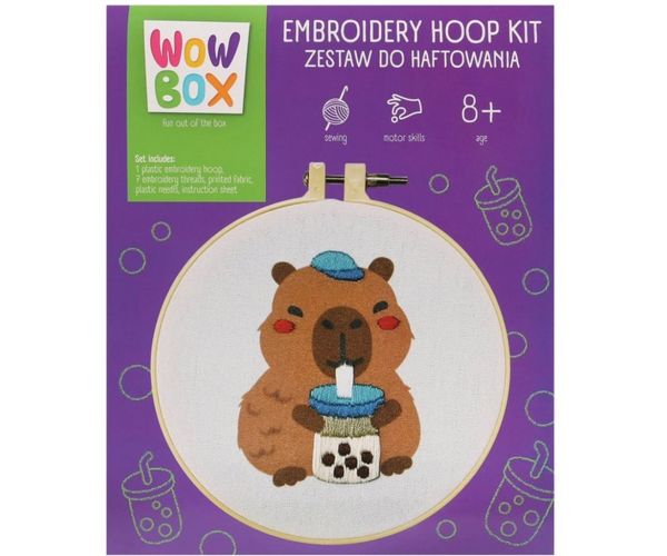 WowBox Set za vezenje - Capybara Bubble Tea