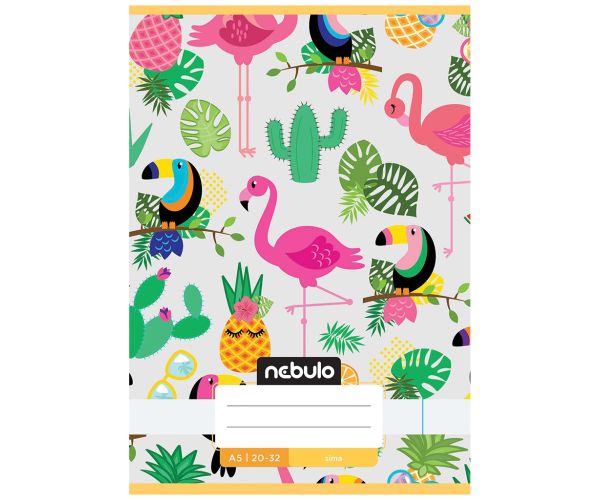 Nebulo: Glatka bilježnica s ušivenim hrptom, uzorak tukan, 20-32 A/5