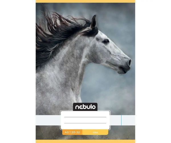 Nebulo: Spajalica obična bilježnica A5 20-32 Slatki uzorak - Konjić