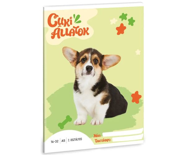Ars Una: Slatke životinje - Welsh Corgi bilježnica s linijama za 2. razred A/5