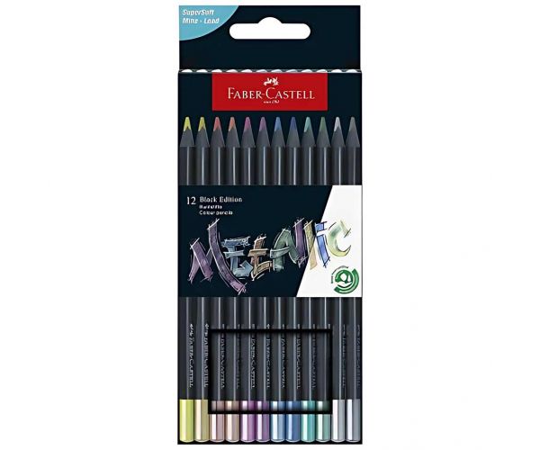 Faber-Castell: Black edition metalik boja set bojica od 12 komada