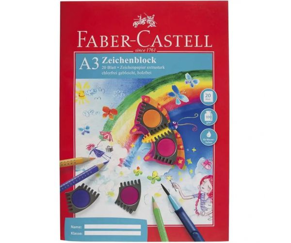 Faber-Castell: A3 rajzfüzet – 20 ív extraerős, 100 g-os művészpapírral