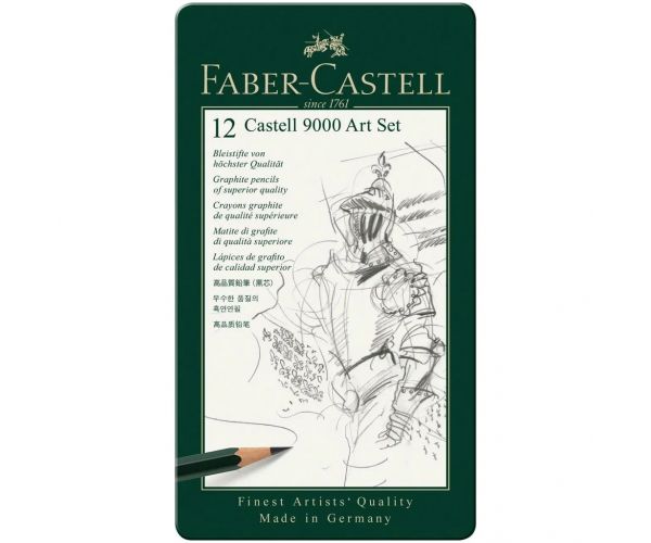 Faber-Castell: Castell 9000 grafitna olovka set od 12 komada u metalnoj kutiji