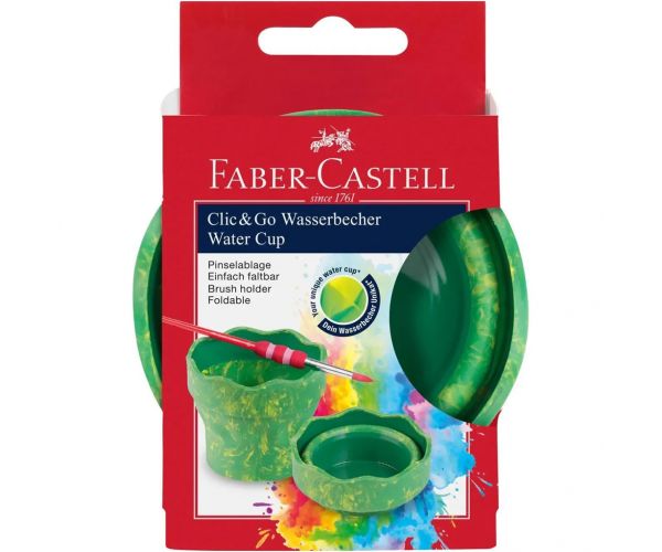 Faber-Castell: Click and Go zelena mramorna posuda za kistove
