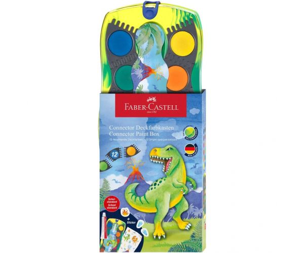 Faber-Castell: Connector set za akvarel s 12 boja s povezivim paletama, s dinosaurima