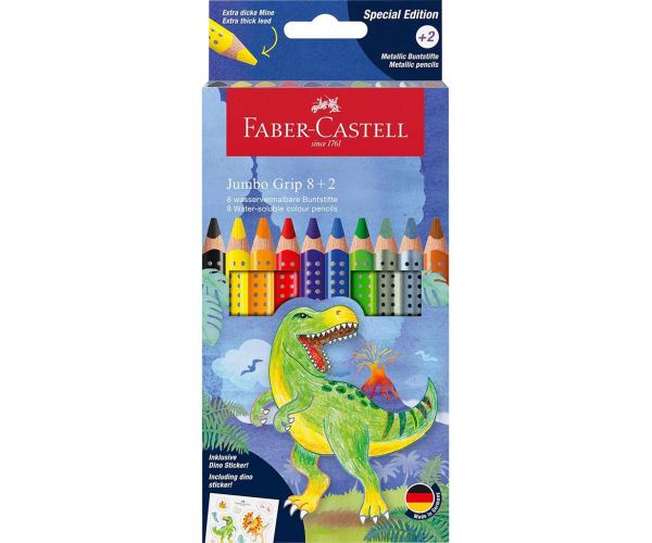 Faber-Castell: Jumbo GRIP set bojica s dinosaurima 8+2 komada