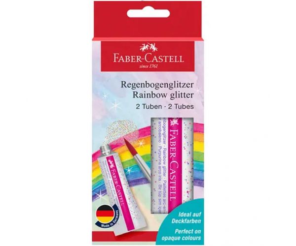 Faber-Castell: Ljepilo s duginim bojama i šljokicama 2x12ml