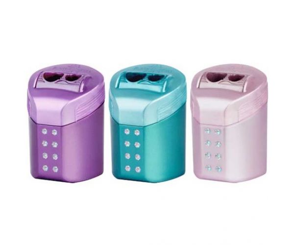 Faber-Castell: RollOn Sparkle dvoslojni šiljilo s spremnikom, razne boje, 1 komad