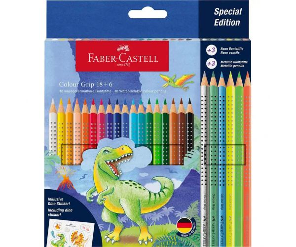 Faber-Castell: Set bojica Grip s dinosaurima 18+6 komada