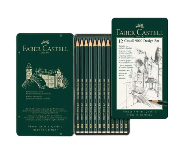 Faber-Castell: 9000 Design grafitceruza szett fém dobozban 12db-os
