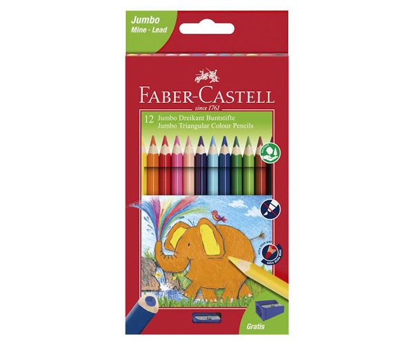 Faber-Castell: Jumbo drvene bojice 12kom sa šiljilom