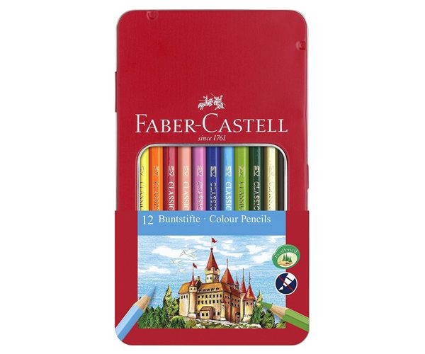 Faber-Castell: Set drvenih bojica u metalnoj kutiji 12kom