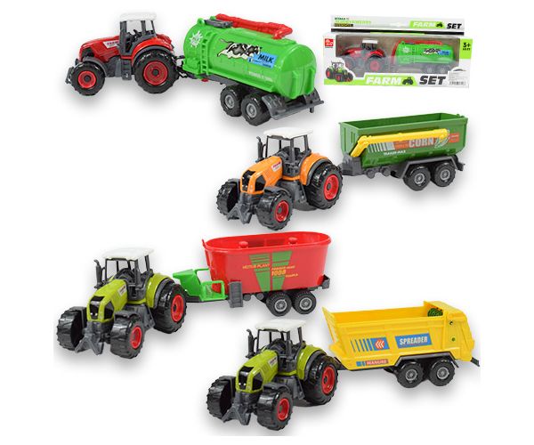 Farm Set: Poljoprivredni traktor s prikolicom u četiri verzije 22cm