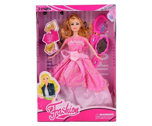 Fashion lutka u ružičastoj haljini sa dodacima 29cm