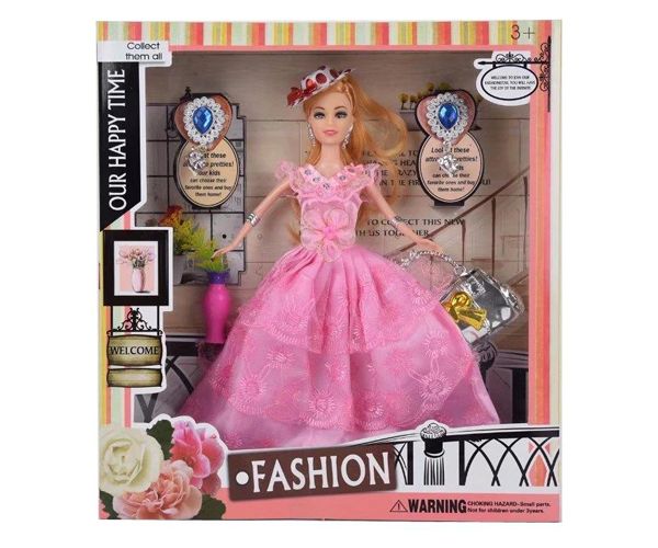 Fashion lutka u ružičastoj večernjoj haljini sa dodacima 29cm