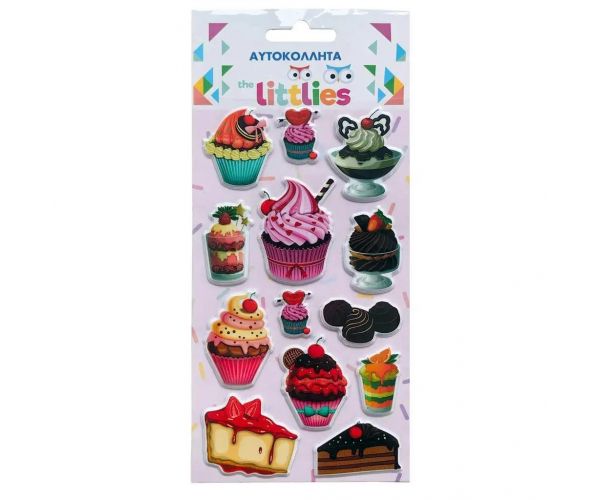 The Littlies: Slatki 3D pufasti set naljepnica na listu 10x22cm