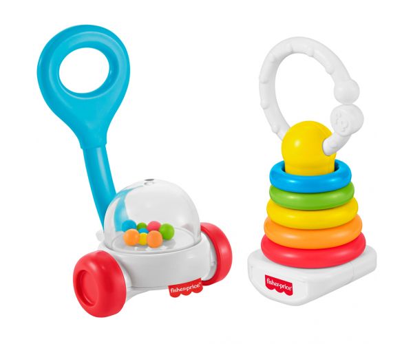 Fisher-Price: Set od 2 šarene zvečke za bebe - Mattel