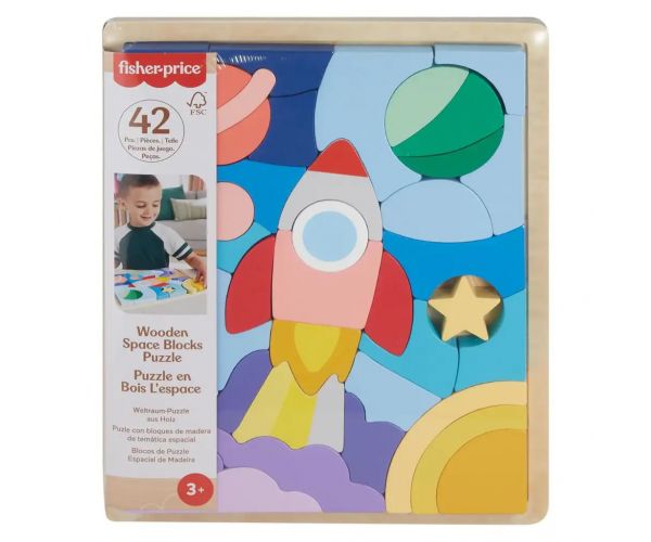 Fisher Price: Wood fa űrhajós kirakó  - Mattel