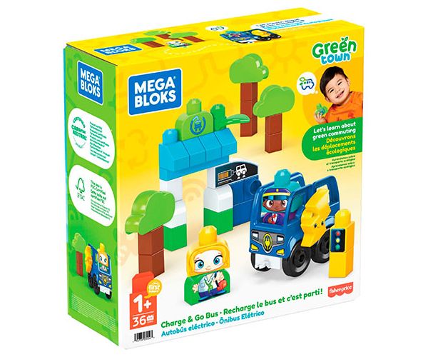 Fisher-Price: Autobusna stanica Green Town sa igrom izgradnje benzinske postaje - Mega Bloks