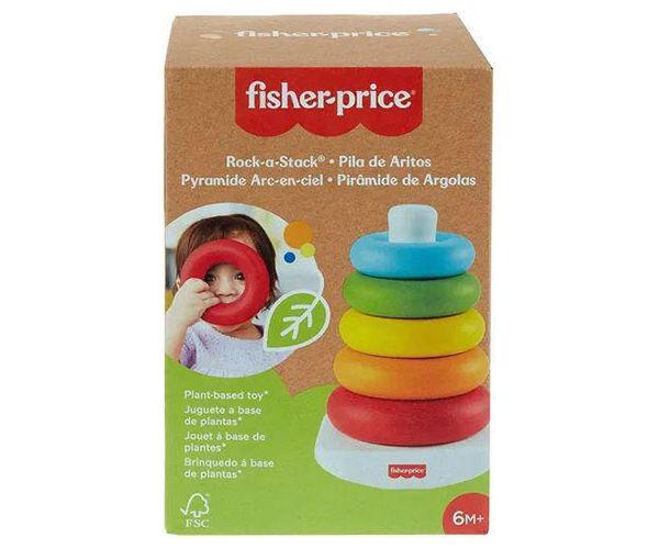 Fisher-Price: ECO šareni prsten piramida igračka za bebe - Mattel