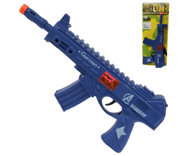 Flint Gun: Plava vojna strojnica s funkcijom pucanja, 30 cm