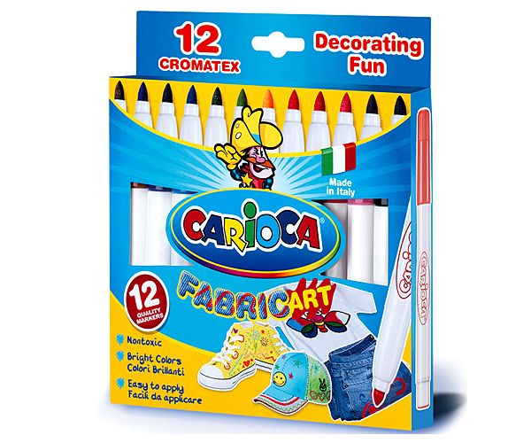Flomasteri za tekstil u setu 12 kom - Carioca