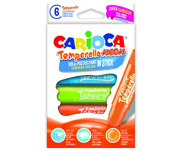Fluorescentna tempera - 6 boja - Carioca
