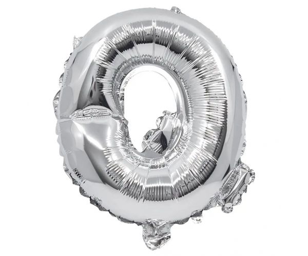 Folija balon u obliku slova srebrne boje – slovo Q 32 cm