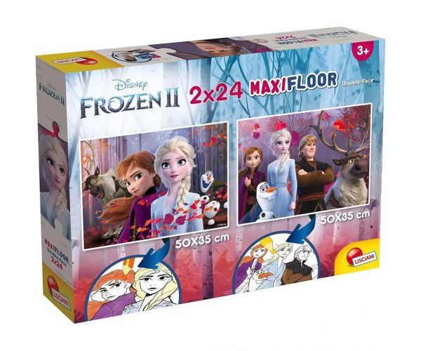 Jégvarázs 2 az 1-ben maxi 2x24db-os puzzle és színező 50x35cm - Lisciani