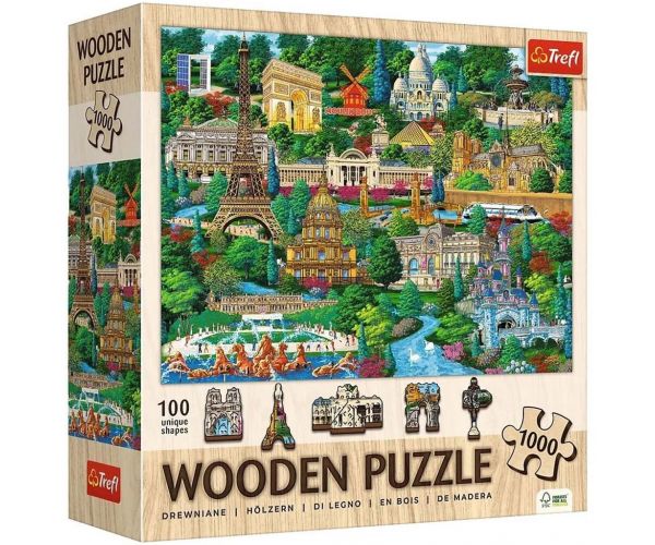 Franciaország, híres helyek - 1000 db-os fa puzzle - Trefl