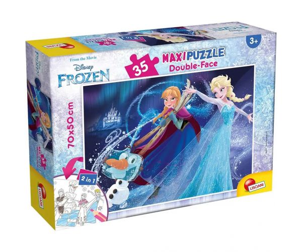 Jégvarázs 2 az 1-ben 35db-os maxi puzzle és színező 70x50cm - Lisciani
