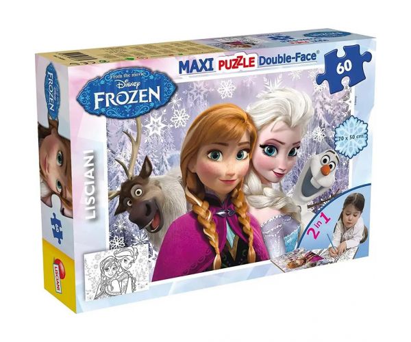 Jégvarázs A testvérek 2 az 1-ben 60db-os maxi puzzle és színező 70x50cm - Lisciani