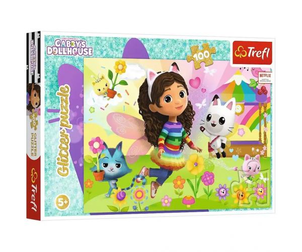 Gabi babaháza Csillogó kaland 100db-os glitteres puzzle – Trefl
