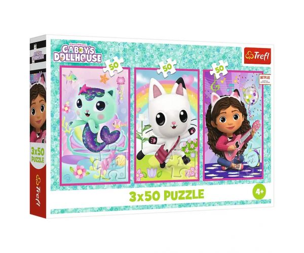 Gabi babaháza Gabival és a cicákkal 3x50db-os puzzle - Trefl