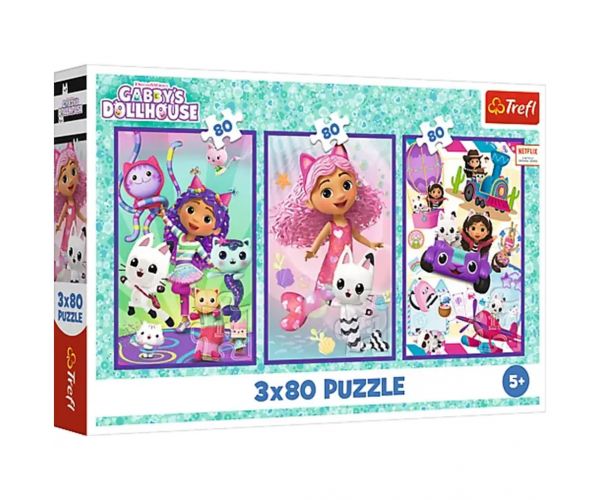 Gabi babaháza színes napok 3x80db-os puzzle - Trefl
