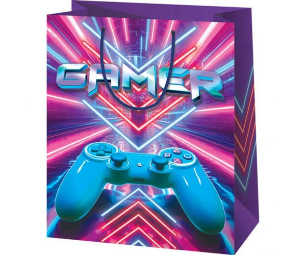 Gamer exkluzív közepes méretű ajándéktáska 18x23x10cm