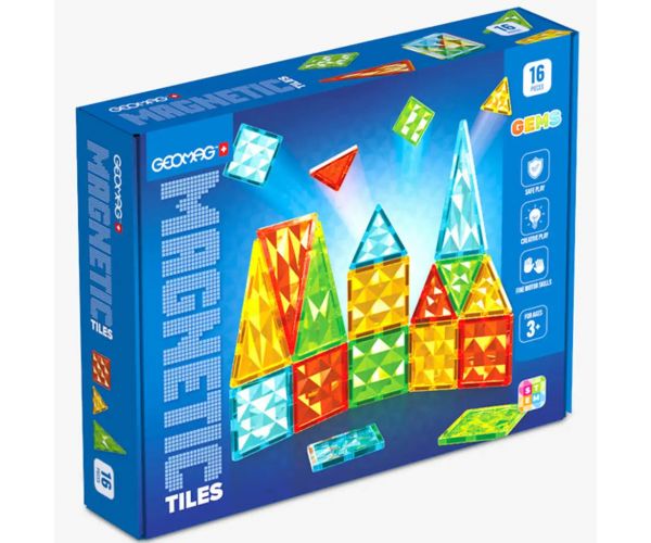 Geomag: Magnetic Tiles Gems mágneses építőkocka 16db-os szett