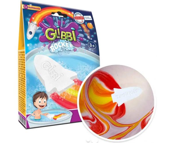 Glibbi Rocket: Rakéta formájú fürdőbomba lángcsóva színekkel - Simba toys