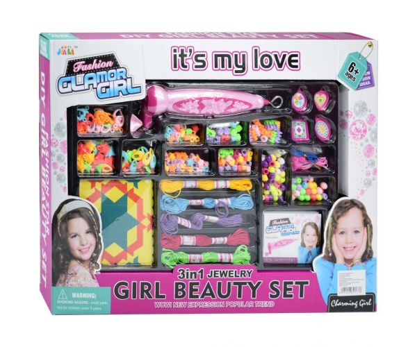 GlamourGirl: Komplet perli za izradu nakita s više od 500 perli, dodacima i strojem za izradu perli