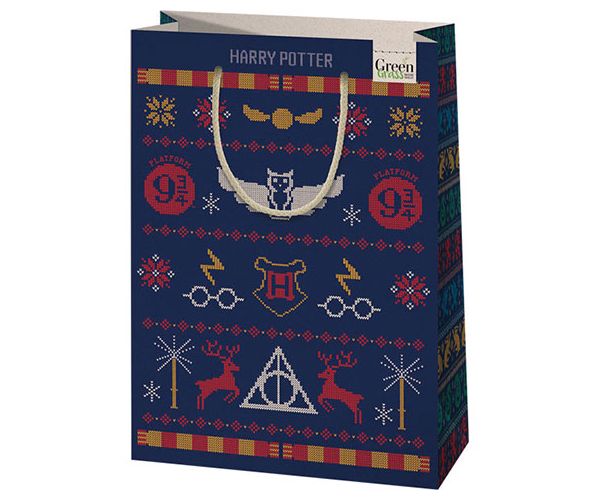 Green Grass Harry Potter Božićni uzorci velika veličina premium poklon vrećica 26x14x33cm