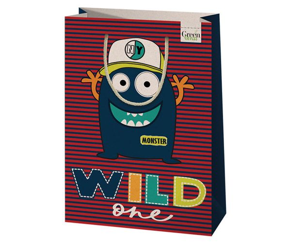 Green Grass Wild One  monster velika poklon torba 24x9x34cm