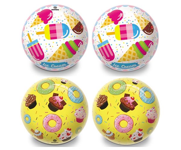Gumena lopta s motivom sladoleda ili krofne 14cm - Mondo Toys