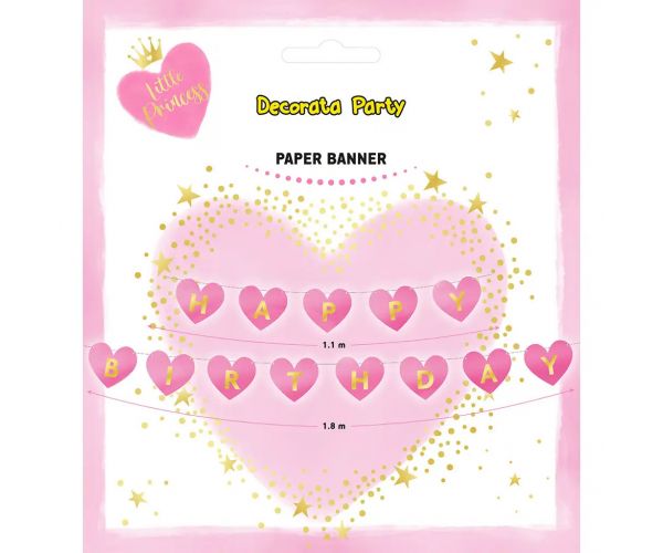 Little Princess szülinapi "Happy Birthday" party banner