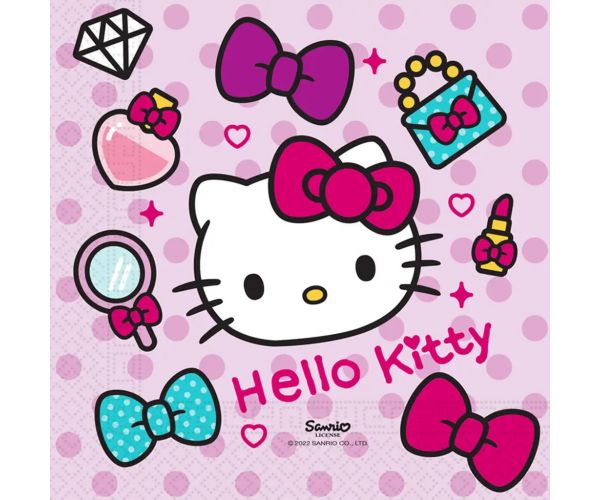 Hello Kitty papírszalvéta szett – 2 rétegű, 33x33 cm, 20db