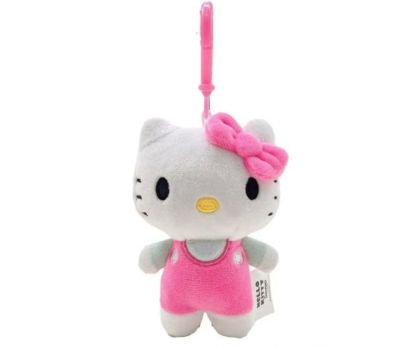 Hello Kitty plüss táskaklipp, 12 cm - rózsaszín