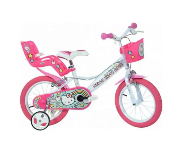Hello Kitty rózsaszín-fehér gyerek bicikli 16-os méretben - Dino Bikes kerékpár
