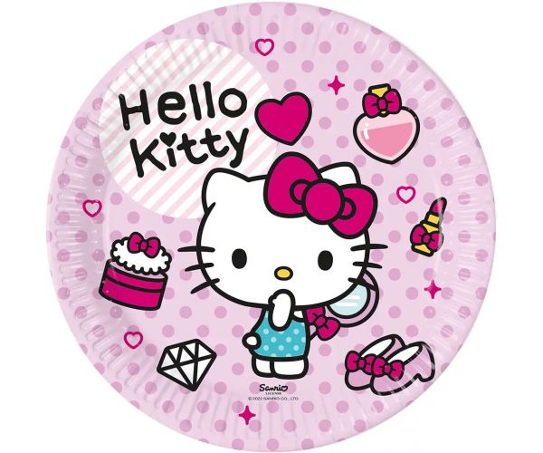 Hello Kitty set papirnatih tanjura, 8 komada, 23 cm